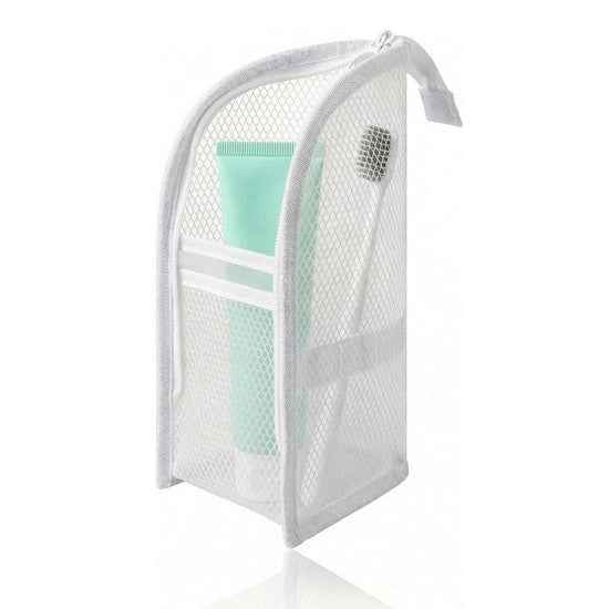 Stand-Up Breathable Mesh Toiletry Organizer, Multifunctional Waterproof Travel Cosmetic Bag, Travel Cosmetic Bag - White