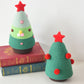 Christmas-themed cotton yarn woven storage basket, Christmas tree-shaped desktop storage box with lid, entryway key and remote control organizer - cosmetic storage box - red and white