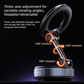 Vacuum and Magnetic Car Phone Mount, 3-Axis Foldable and Rotating Navigation Mount, Residue-Free Universal Desktop/Car Phone Mount - Black