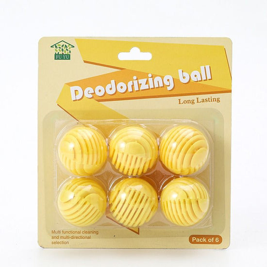 Shoe Deodorizing Balls - Odor-Eliminating and Antibacterial Aromatherapy Balls for Wardrobes and Shoe Cabinets, Available in Multiple Colors. Long-Lasting Odor-Eliminating Fragrance Balls, Pack of 6 - Yellow