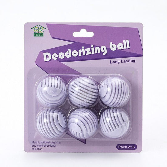 Shoe Deodorizing Balls - Deodorizing and Antibacterial Aromatherapy Beads for Wardrobes and Shoe Cabinets, Multiple Colors Available, Long-Lasting Odor-Eliminating Fragrance Balls, Pack of 6 - Purple