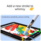 Magnetic iPad Capacitive Stylus, Compatible with Apple Tablets,  Replaceable Tip Drawing and Handwriting Stylus—3 Tips—White