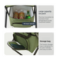 3-in-1 Outdoor Folding Chair with 10L Insulated Cooler, Durable Oxford Fabric, for Camping and Picnics - Green