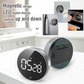 Rotating Magnetic Digital Timer, LCD Display Kitchen Timer with 3 Volume Levels, for Cooking, Studying, and Office Use—Black