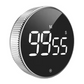 Rotating Magnetic Digital Timer, LCD Display Kitchen Timer with 3 Volume Levels, for Cooking, Studying, and Office Use—Silver
