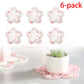 6-Pack - Sakura-Shaped PVC Heat-Resistant Coasters, Non-Slip Trivets for Bowls, Pots & Cups - White