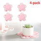 4-Pack - Sakura-Shaped PVC Heat-Resistant Coasters, Non-Slip Trivets for Bowls, Pots & Cups - Pink