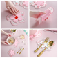 4-Pack - Sakura-Shaped PVC Heat-Resistant Coasters, Non-Slip Trivets for Bowls, Pots & Cups - Pink