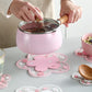 6-Pack - Sakura-Shaped PVC Heat-Resistant Coasters, Non-Slip Trivets for Bowls, Pots & Cups - Pink