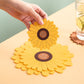 4-Pack - Sunflower-Shaped PVC Heat-Resistant Placemat, Non-Slip Trivet for Bowls, Pots & Cups - Yellow