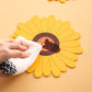 4-Pack - Sunflower-Shaped PVC Heat-Resistant Placemat, Non-Slip Trivet for Bowls, Pots & Cups - Yellow