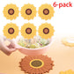 6-Pack - Sunflower-Shaped PVC Heat-Resistant Placemat, Non-Slip Trivet for Bowls, Pots & Cups - Yellow