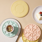 Food-Grade Silicone Heat-Resistant Trivet, 16cm Non-Slip Table Mat, Snowflake Hollow Hot Pot Coaster—Purple