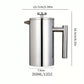 304 Stainless Steel French Press Coffee Maker, Household Hand-Brew Coffee Pot, Includes One Filter—350ML