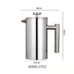 304 Stainless Steel French Press Coffee Maker, Household Hand-Brew Coffee Pot, Includes One Filter—800ML