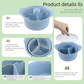 Food-Grade Silicone Divided Steamer Pot, Double-Handled Stew Pot with Lid, 1250ml, for Home Diet Cooking—Green