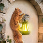 Retro Squirrel Lantern Solar-Powered Outdoor Wall Light, Solar-Powered with Light Sensor, Outdoor Garden and Courtyard Wall Decor, Balcony and Tree-Mounted Ambiance Night Light, Courtyard Statue and Ornament