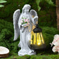 Solar-Powered Angel Lantern Outdoor Light, Resin Waterproof Garden Decorative Light, Walkway and Lawn Mood Light, Garden Statue Ornament for Ambiance