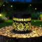 Solar-Powered Wrought Iron Sunflower-Patterned Openwork Projection Light, Courtyard and Garden Mood Light, Outdoor Waterproof Wrought Iron Garden Light, Lawn Night Light - 2-Pack