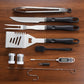 Complete Multi-Functional BBQ Tool Set, 31-Piece Deluxe BBQ Tool Set, Food-Grade Stainless Steel BBQ Tools with Wood-Grain Handles—Ideal for Home and Outdoor BBQs, Includes Portable Camping Storage Bag—Black