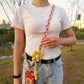 1PC Crossbody Phone Strap, Adjustable Anti-Theft Phone Lanyard, Unisex, Essential for Travel,Orange and white