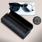 Premium Eyeglass Case - Retro Japanese Style - Sunglass Storage - Fashionable Geometric Pattern - Stylish Eyeglass Case - Durable and Shock-Resistant - Unisex - Black