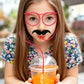 5-Pack Silly Straws Glasses, Reusable Crazy Straws for Kids, Flexible Twisty Straws Fun Eyeglass Frame Drinking Straws, Novelty Party Favors Supplies for Birthday, Game, Christmas, Holiday Decorations