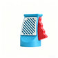 3D printed desktop ornament of a one-handed can opener, for beverages. Light blue