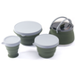 Outdoor Camping Foldable Pot, Silicone Hiking Cook Pot, Portable Picnic Cookware Set, Stainless Steel Camping Cookware