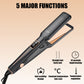 White Advanced Titanium Ion Flat Iron - Professional Hair Straightening & Curling Styler - Ventilated Plates for Steam Release - Instant Heat-up Salon Styling Tool with Auto Shut-Off