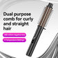 Wireless Heated Volume Brush | 2-in-1 Ionic Straightening & Curling Comb | Wide Pitch Heater for Root-to-Tip Smoothness | Portable USB Rechargeable Hair Styler | Professional Anti-Scald Design