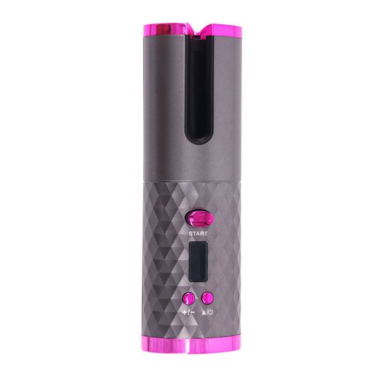 Purple Portable Wireless Auto Hair Curler | Smart Anti-Tangle Curling Wand with 5000mAh Power Bank Function | USB-C Rechargeable Ceramic Hair Roller | Perfect for Quick Salon Curls on the Go