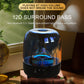 Portable Wireless Speaker with 12D Surround Bass, RGB Water Ripple Ambient Light, wireless 5.3, Hands-Free Calling, Wireless Speaker for Home, Outdoor, Party, Compatible with iPhone, Android, Laptop，Blue