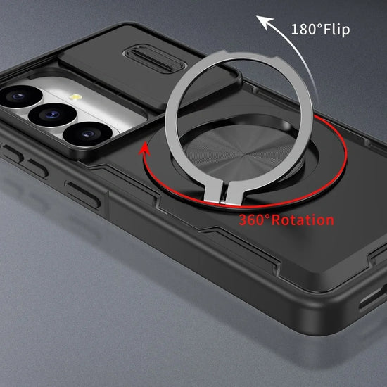 2-in-1 Magnetic Sliding Lens Case, Black for Samsung S26
