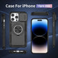 Red Warrior 2-in-1 Magnetic Sliding Lens Case black for iPhone 14 Pro Max