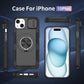 Red Warrior 2-in-1 Magnetic Sliding Lens Case black for iPhone 15 Plus
