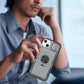 Red Warrior 2-in-1 Magnetic Sliding Lens Case grey for iPhone 15