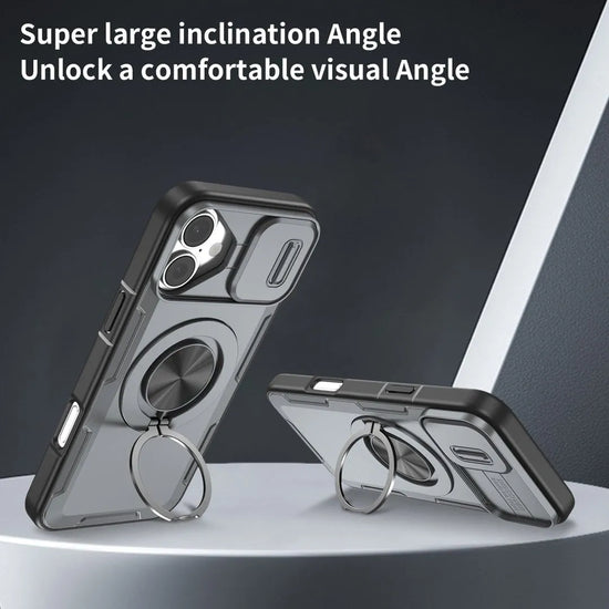 Red Warrior 2-in-1 Magnetic Sliding Lens Case grey for iPhone 16
