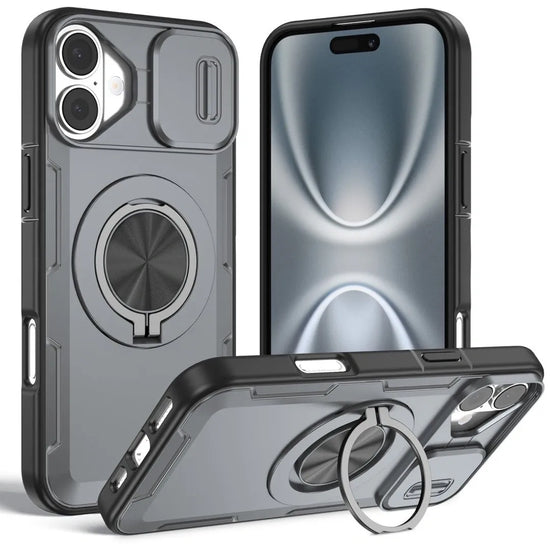 Red Warrior 2-in-1 Magnetic Sliding Lens Case grey for iPhone 16 Plus
