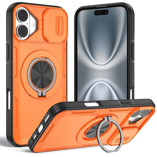 Red Warrior 2-in-1 Magnetic Sliding Lens Case Purple for iPhone 17