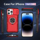 Red Warrior 2-in-1 Magnetic Sliding Lens Case Red for iPhone 14 Pro Max