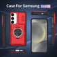 2-in-1 Magnetic Sliding Lens Case, Red for Samsung S25
