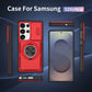 2-in-1 Magnetic Sliding Lens Case, Red for Samsung S25Ultra