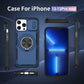 Red Warrior 2-in-1 Magnetic Sliding Lens Case blue for iPhone 13 Pro Max