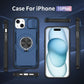 Red Warrior 2-in-1 Magnetic Sliding Lens Case blue for iPhone 15 Plus
