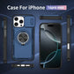 2-in-1 Magnetic Sliding Lens Case, Blue for iPhone 16 Pro Max