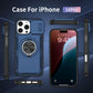 2-in-1 Magnetic Sliding Lens Case, Blue for iPhone 16 Pro