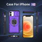 Red Warrior 2-in-1 Magnetic Sliding Lens Case Purple for iPhone 12