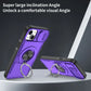Red Warrior 2-in-1 Magnetic Sliding Lens Case Purple for iPhone 15