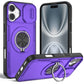 Red Warrior 2-in-1 Magnetic Sliding Lens Case Purple for iPhone 16 Plus